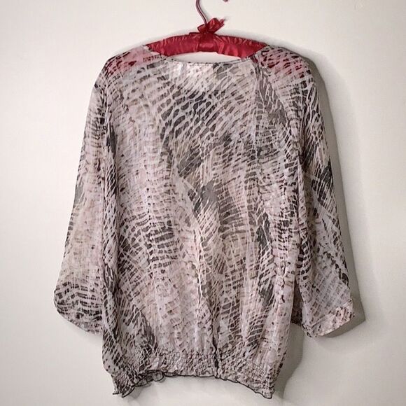 CHICO’S Animal Print Semi-Sheer Top - Picture 2 of 9